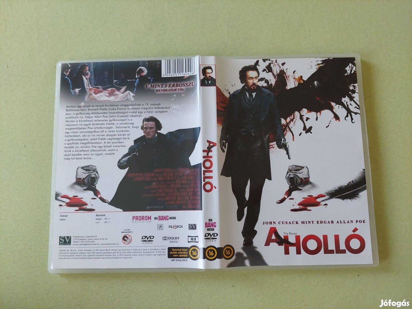 A holló DVD ritkaság! 2012 John Cusack mint Edgar Allan Poe Budapesten