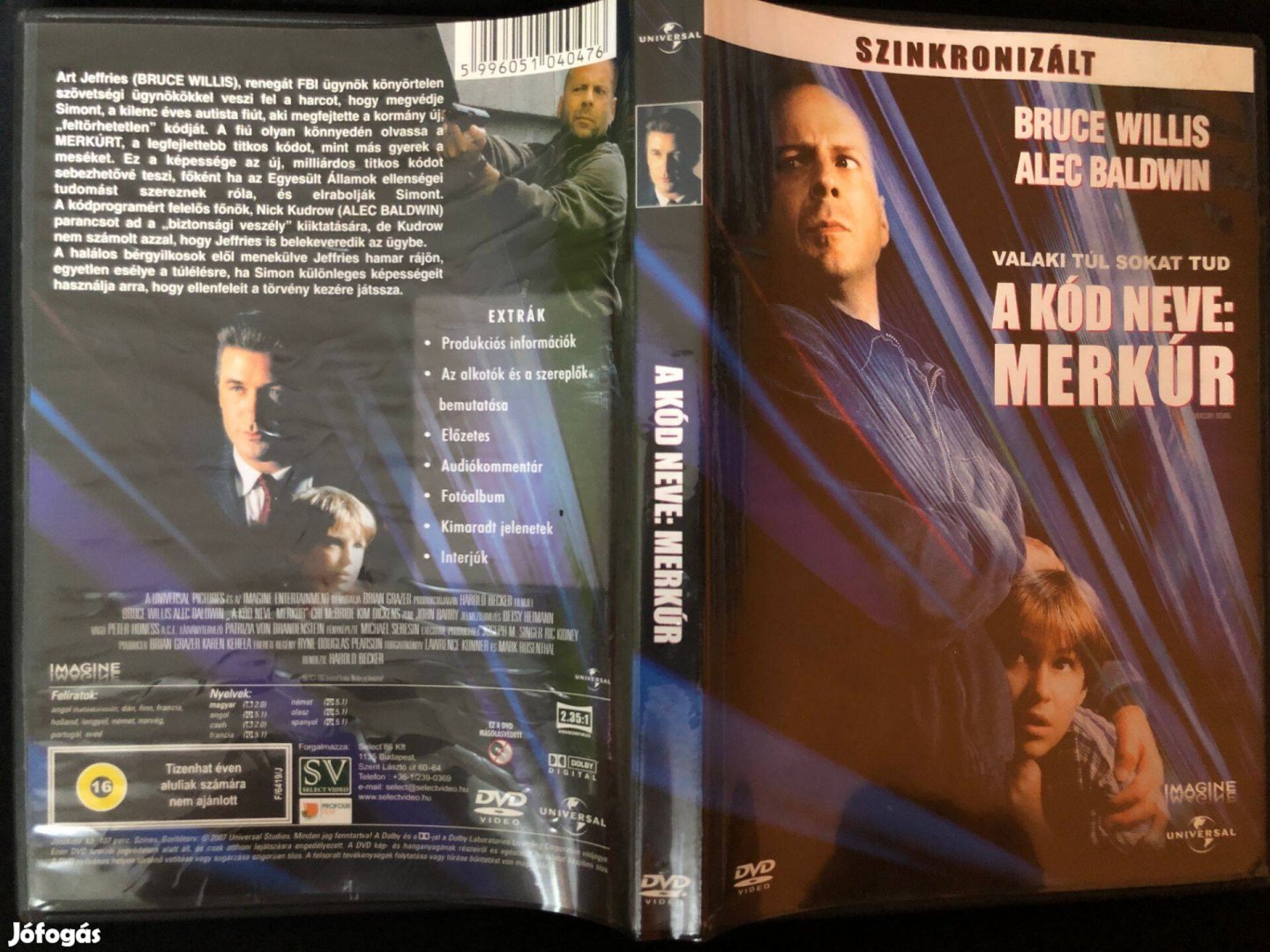 A kód neve Merkúr (karcmentes, Bruce Willis, Alec Baldwin) DVD