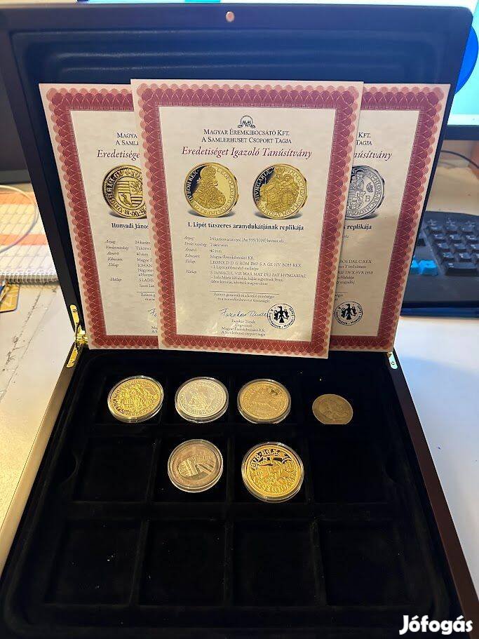 A legértékesebb magyar érmék replikái gyűjtemény díszdobozban