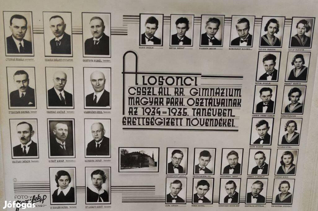 A losonci gimnázium 1934-1935 éretségizett növendékei foto