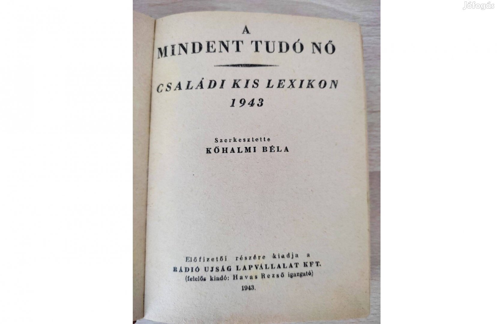 A mindent tudó nő Családi Kis Lexikon II. 1943