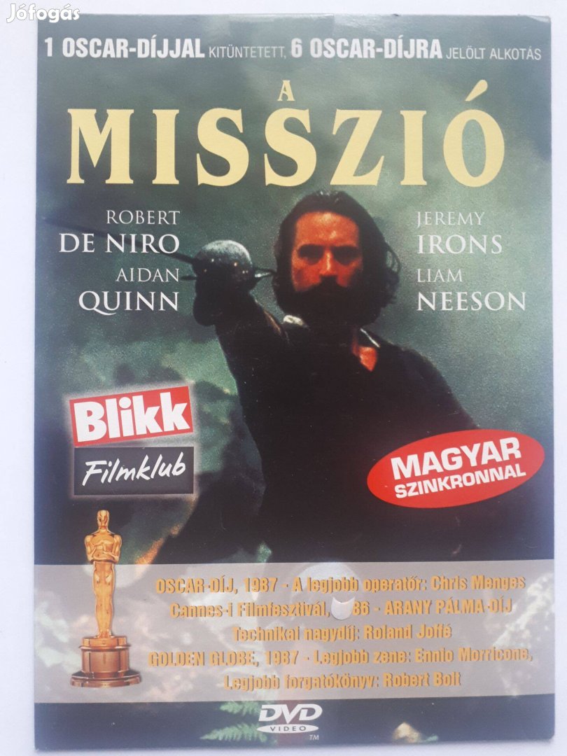 A misszió (Robert De Niro) papírtokos DVD (posta 255 Ft)