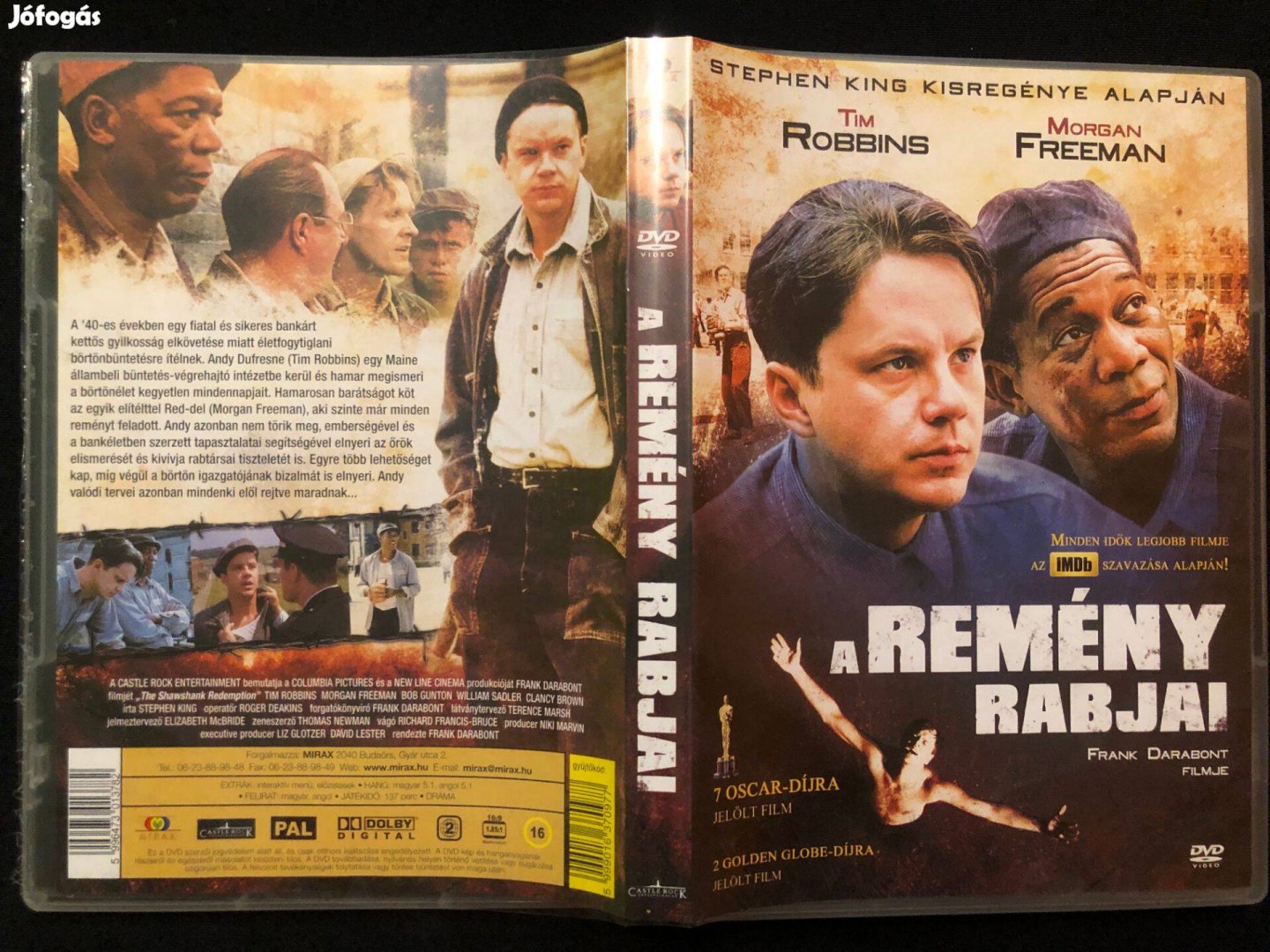 A remény rabjai (karcmentes, Tim Robbins, Morgan Freeman) DVD