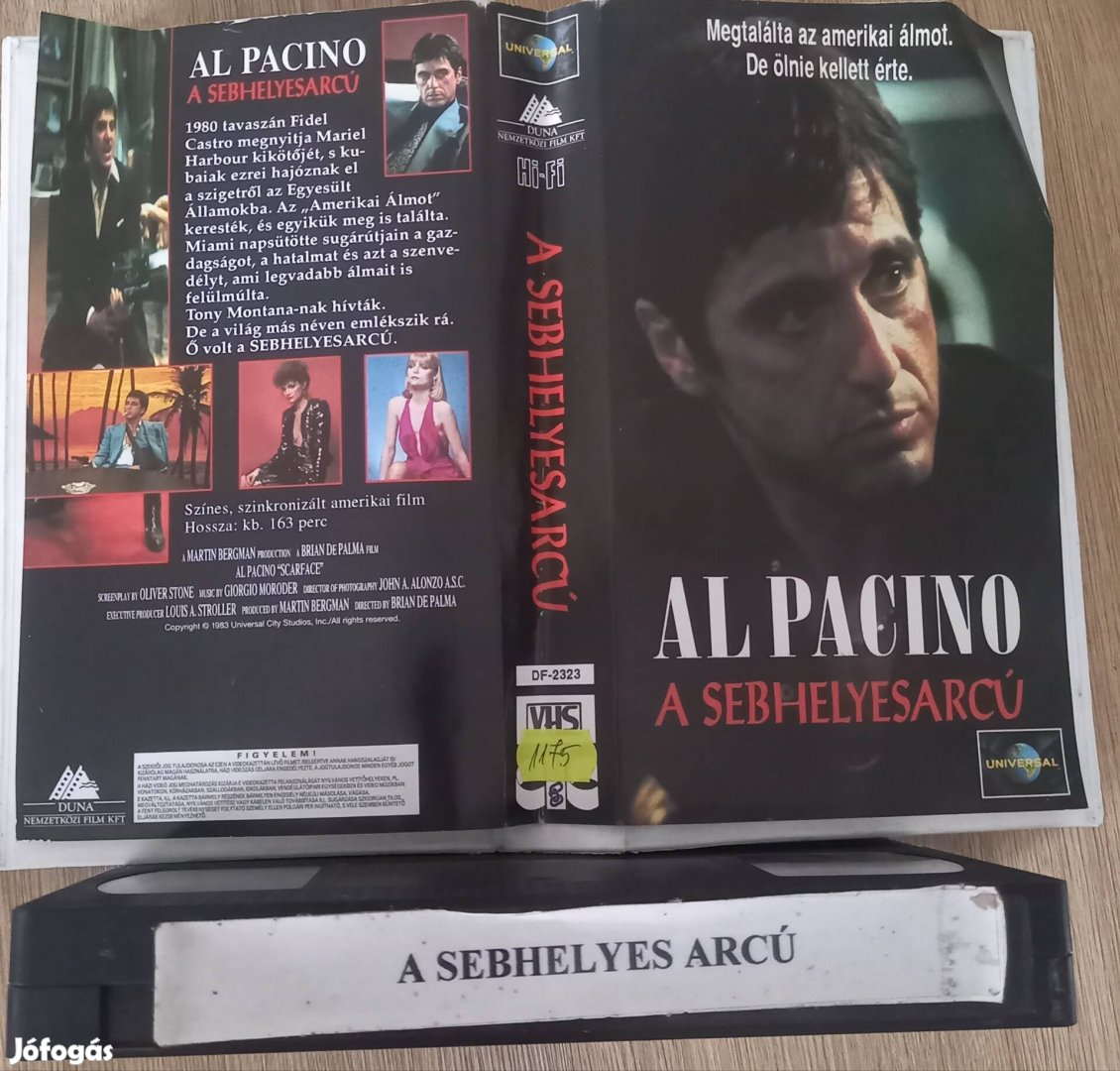 A sebhelyesarcú - krimi vhs - Al Pacino