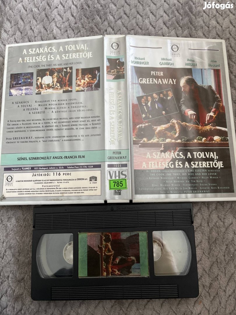 A szakács a tolvaj a feleség és a szeretője vhs nagytok