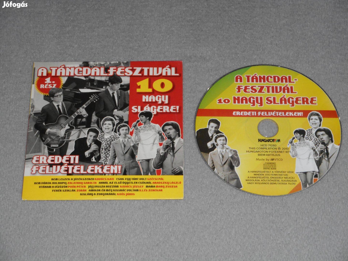 A táncdalfesztivál 10 nagy slágere Eredeti felvételeken! 1. zene CD