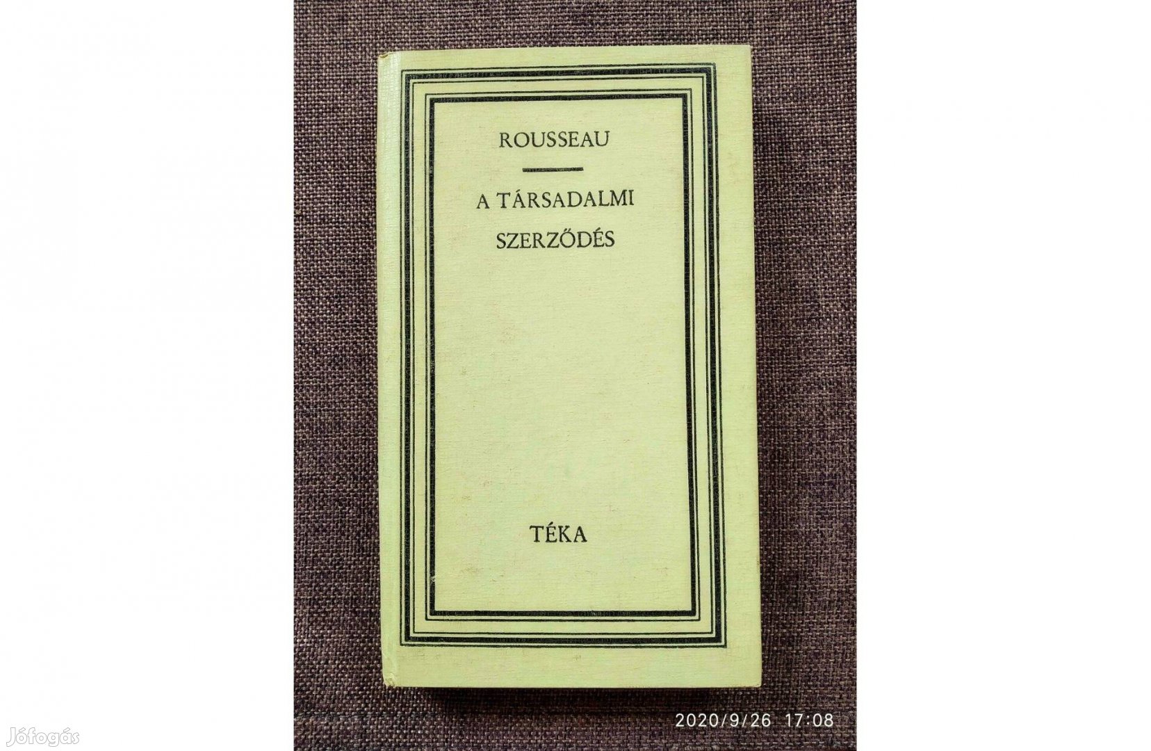 A társadalmi szerződés (Téka) Rousseau