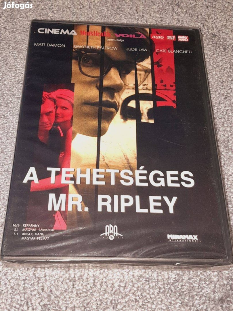 A tehetséges Mr. Ripley DVD (1997) Új, bontatlan, fóliás szinkronizált