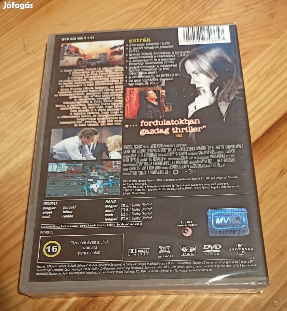 A tolmács DVD bontatlan 