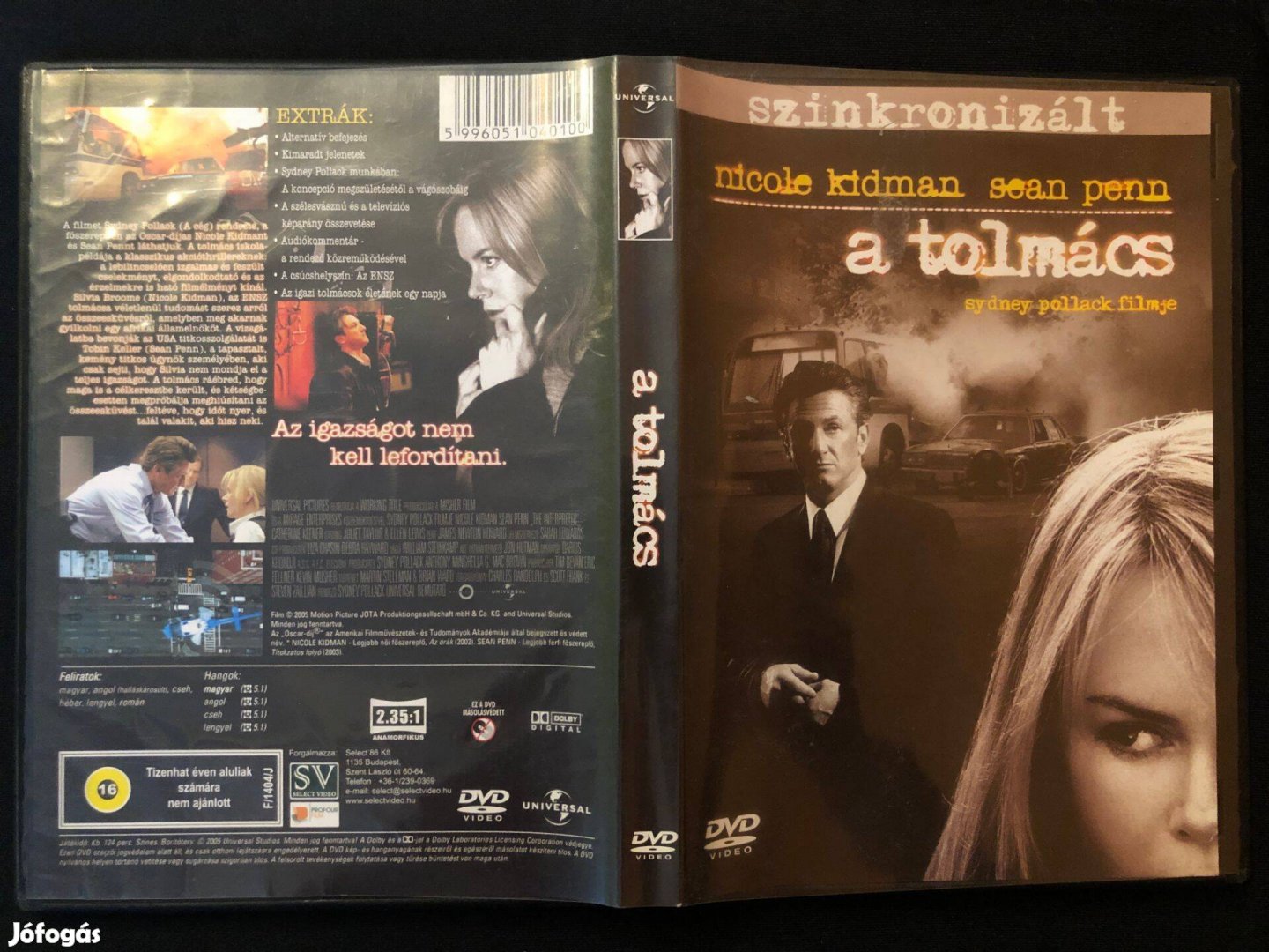 A tolmács (karcmentes, Nicole Kidman, Sean Penn) DVD