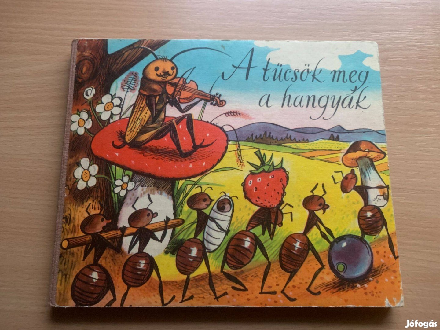 A tücsök meg a hangyák - régi kemény lapos, lapozó - retro