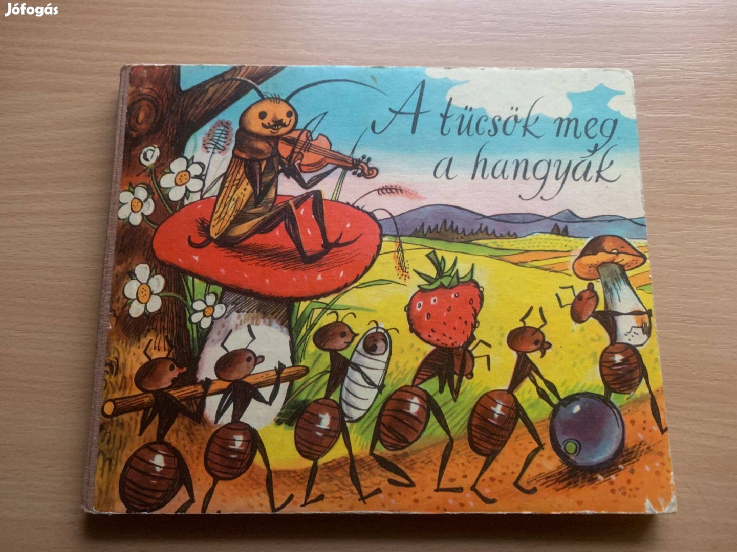 A tücsök meg a hangyák - régi kemény lapos, lapozó - retro