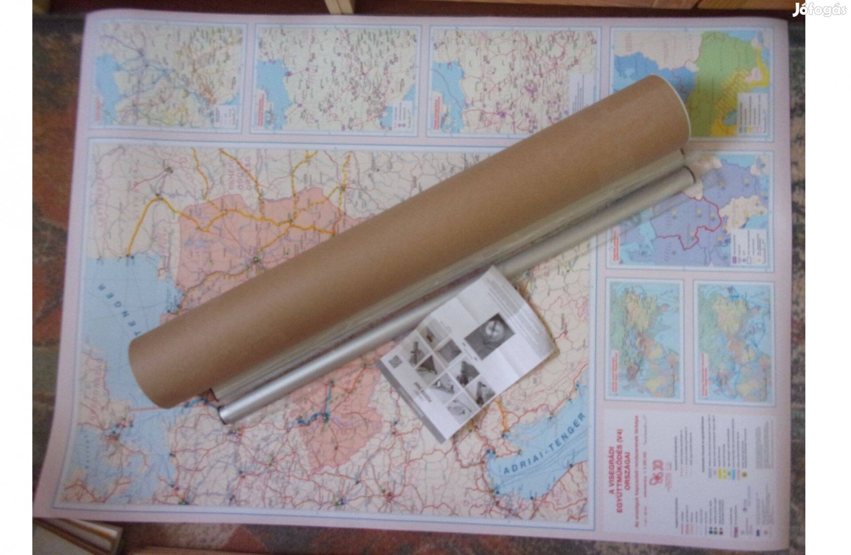 A visegrádi négyek fali térkép dobozában falitérkép vadonatúj Újpest k