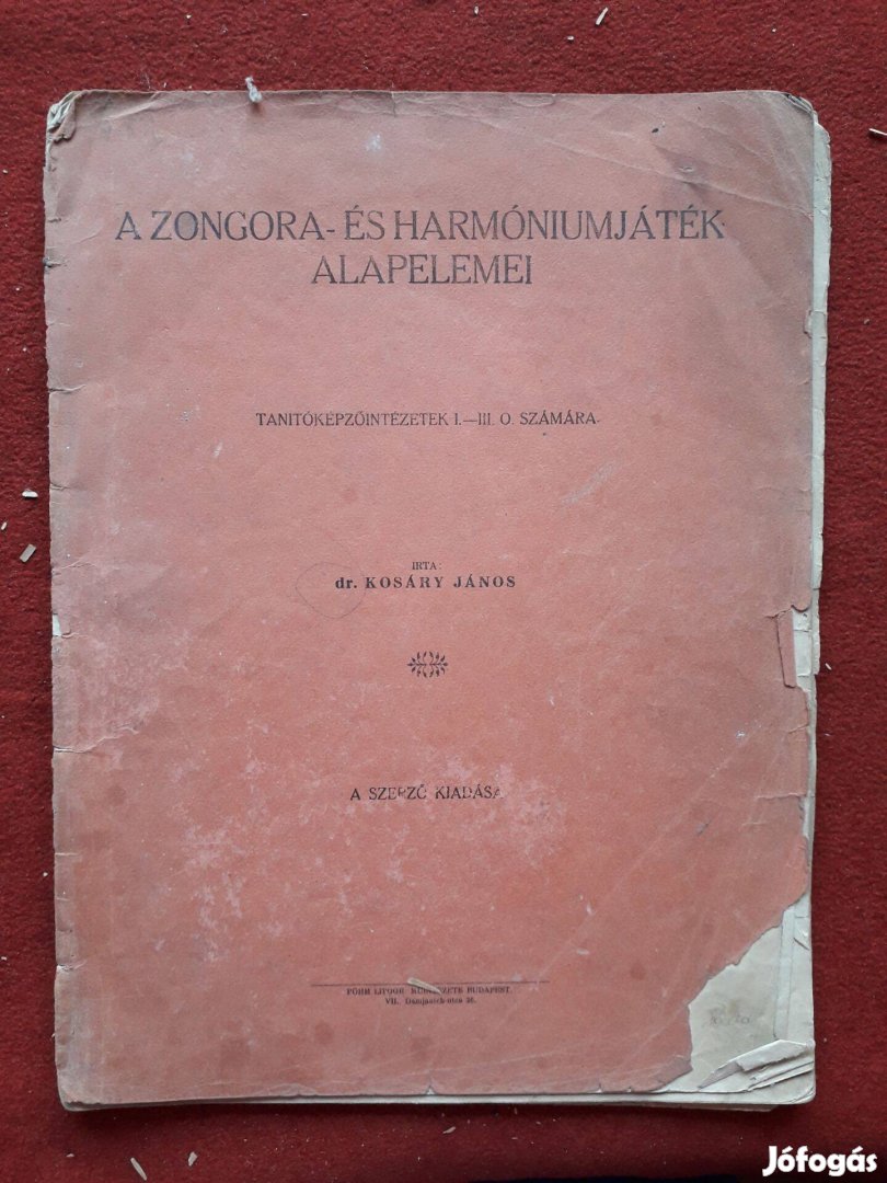 A zongora és harmóniumjáték alapelemei kotta