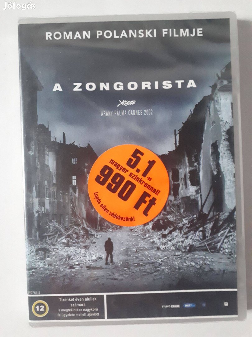 A zongorista (Roman Polanski) bontatlan DVD (posta 510 Ft)