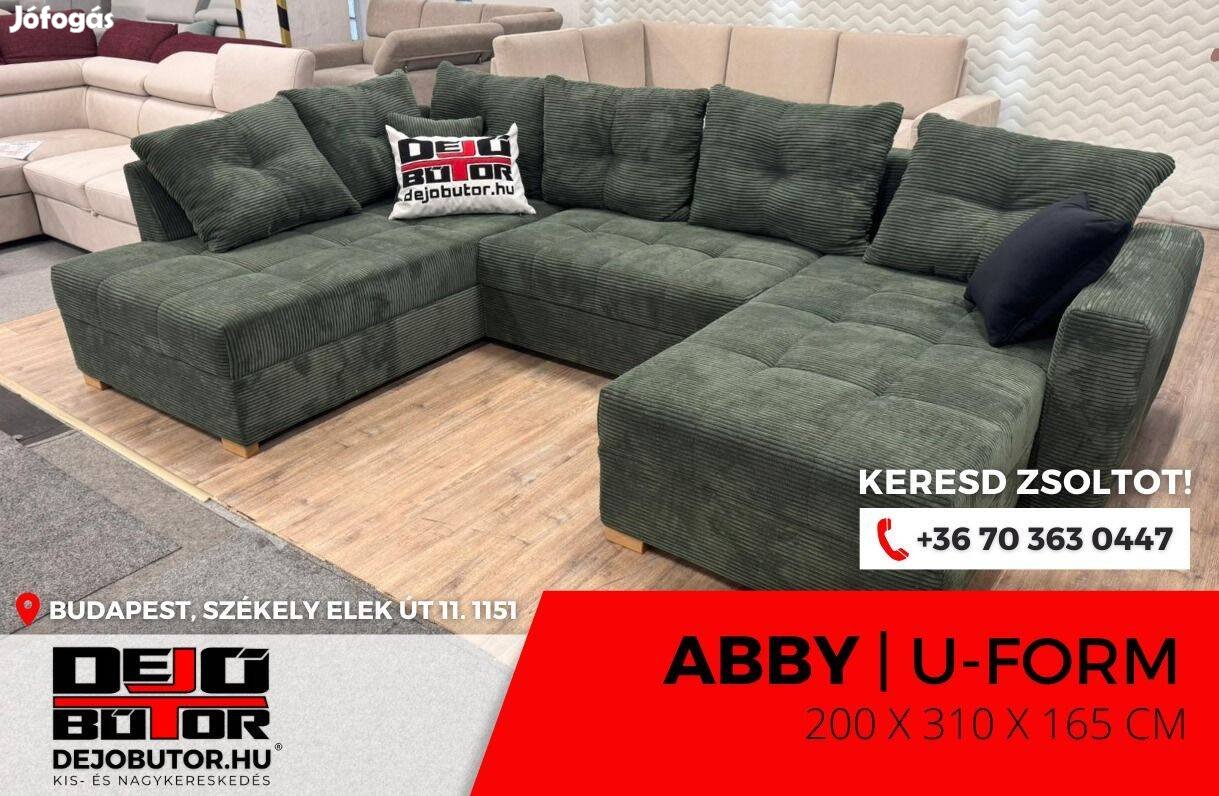 Abby ualak kanapé ülőgarnitúra 200x310x165 cm ágyazható zöld