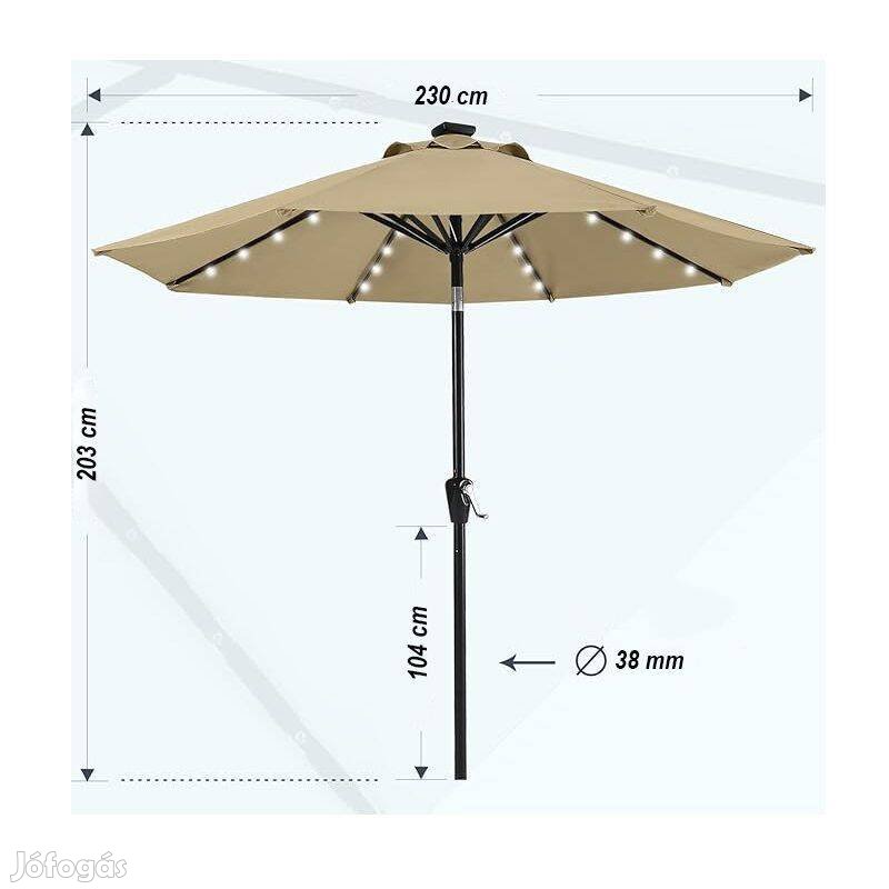 Abccanopy kerti napernyő, napelemes led világítással, szellőztetővel