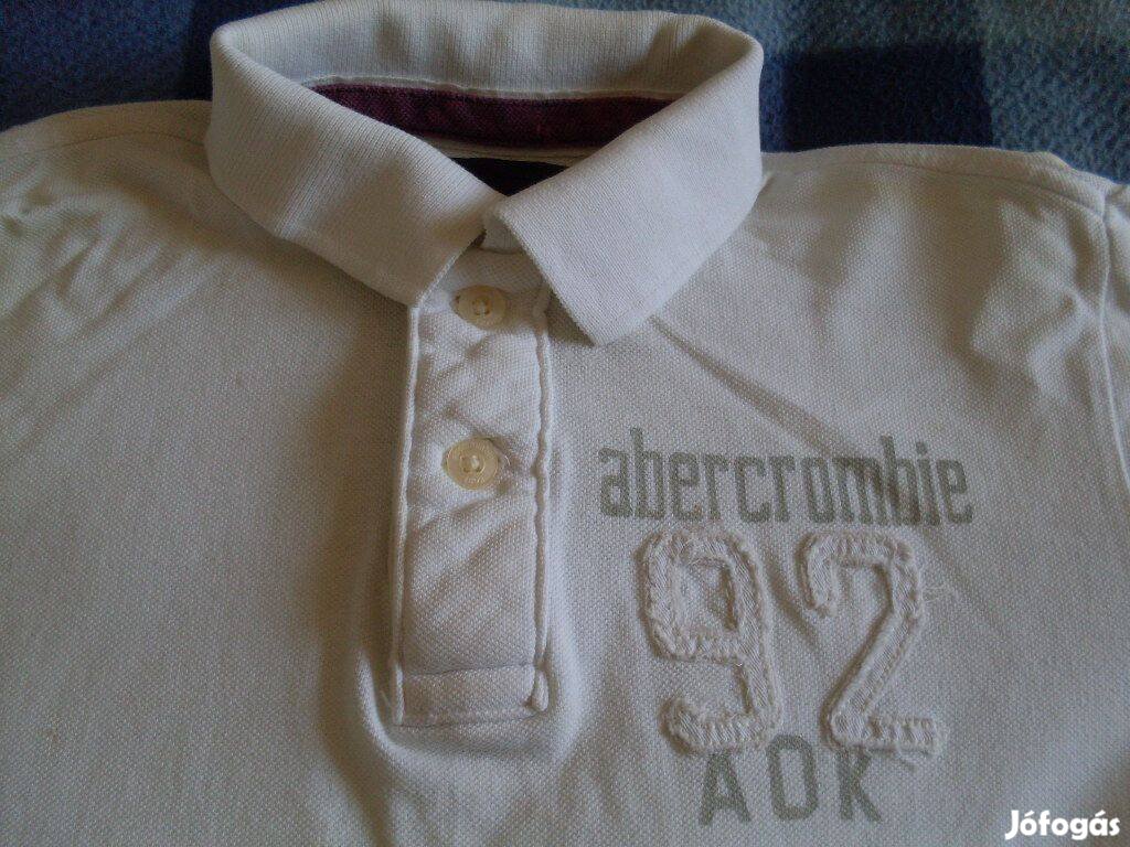 Abercrombie fehér gombos galléros póló