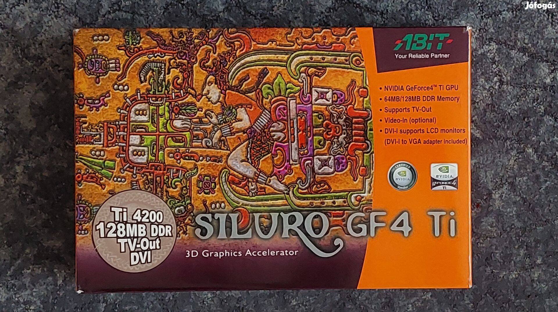 Abit siluro GF4 Ti 4200 128MB VGA kártya doboz