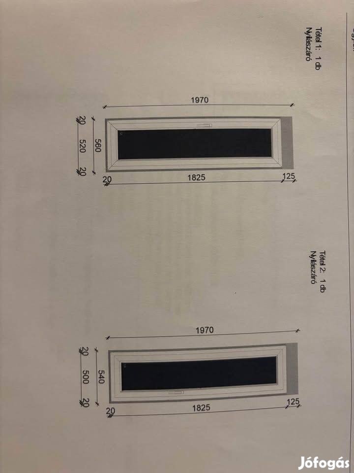 Ablak 56x197 és 54x197cm ár/db Új! 3rtg Gealan linear