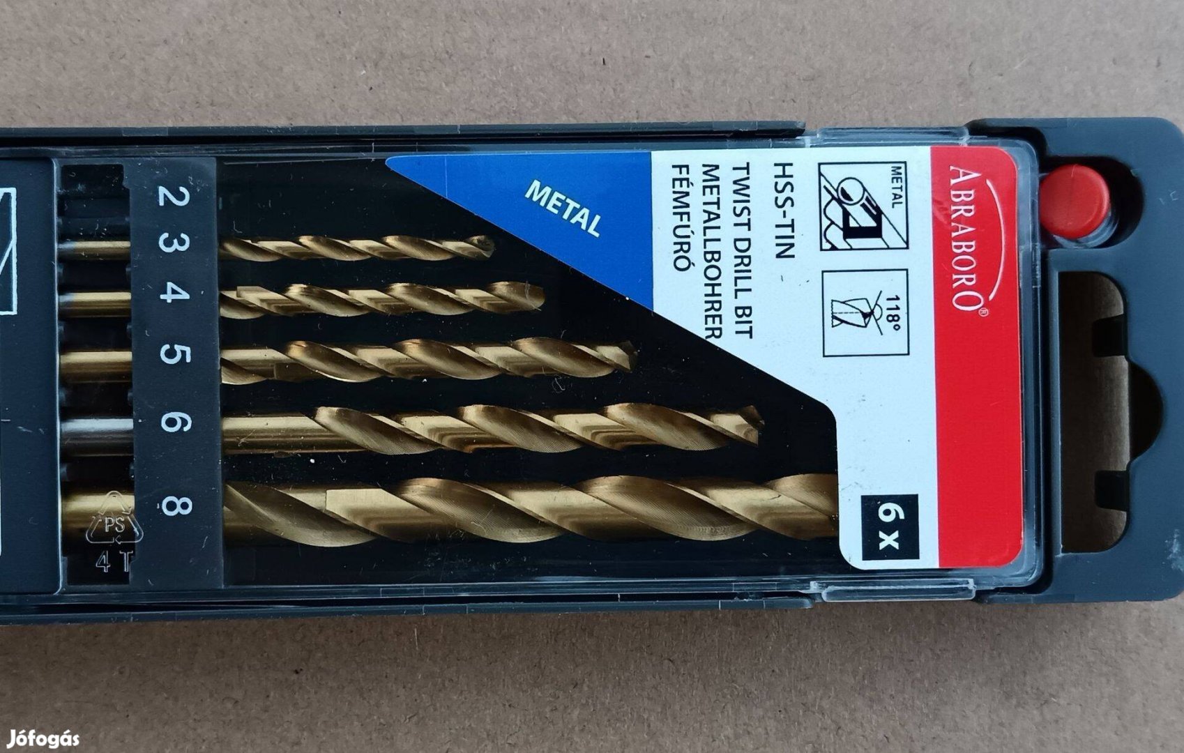 Abraboro HSS-TIN fémcsigafúró készlet 5 részes, 020314200610