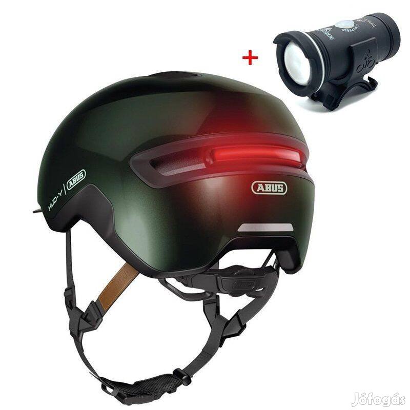 Abus Hud-Y kerékpáros sisak hátsó világítással, "S" 51-55cm - zöld