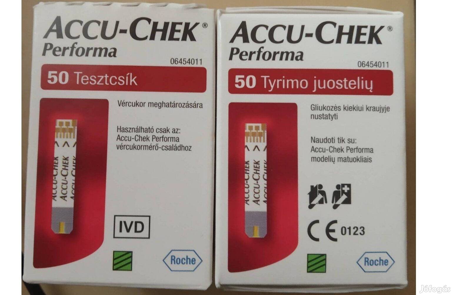 Accu-Chek Performa vércukorszint mérő tesztcsík. Bontatlan, új dobozok