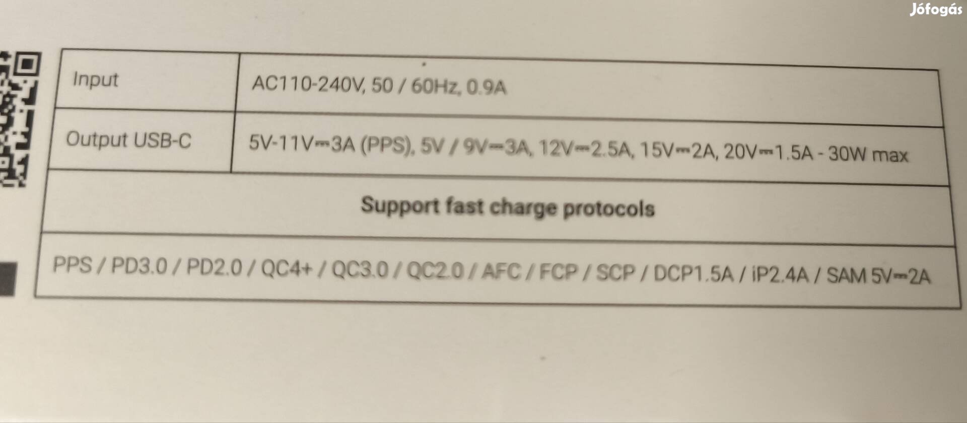 Acefast Gan 30w Ledes töltőfej