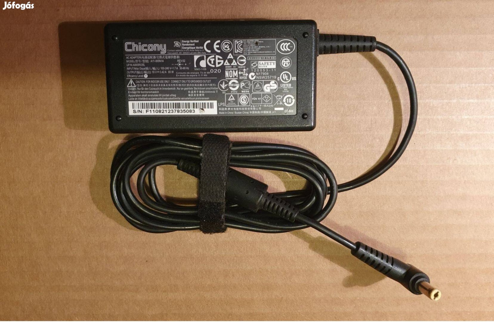 Acer 19V 3,42A 65W laptop notebook adapter töltő tápegység eredeti