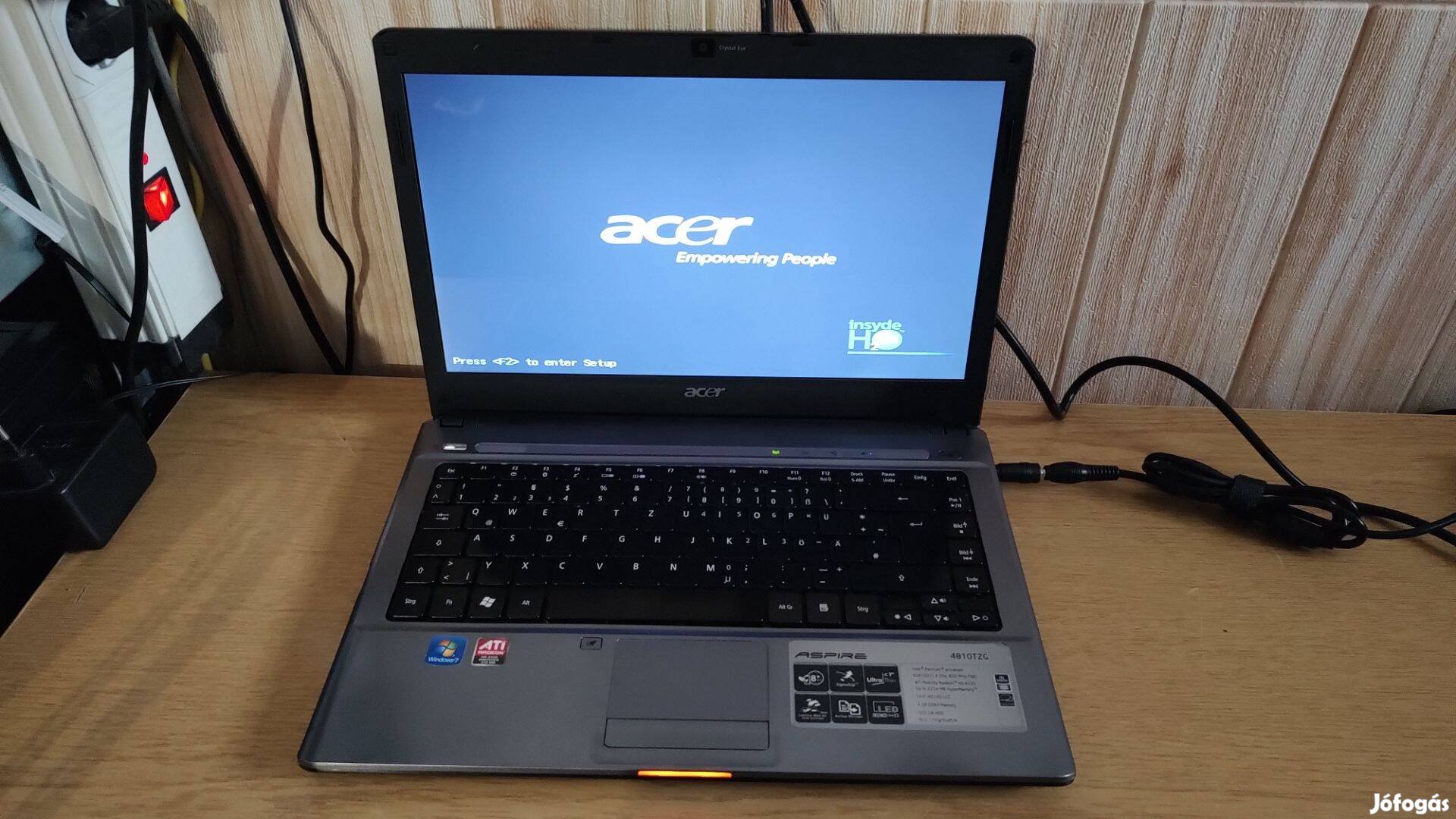 Acer Aspire 4810Tzg, Intel 1.3GHz /4GB DDR3 laptop alkatrésznek