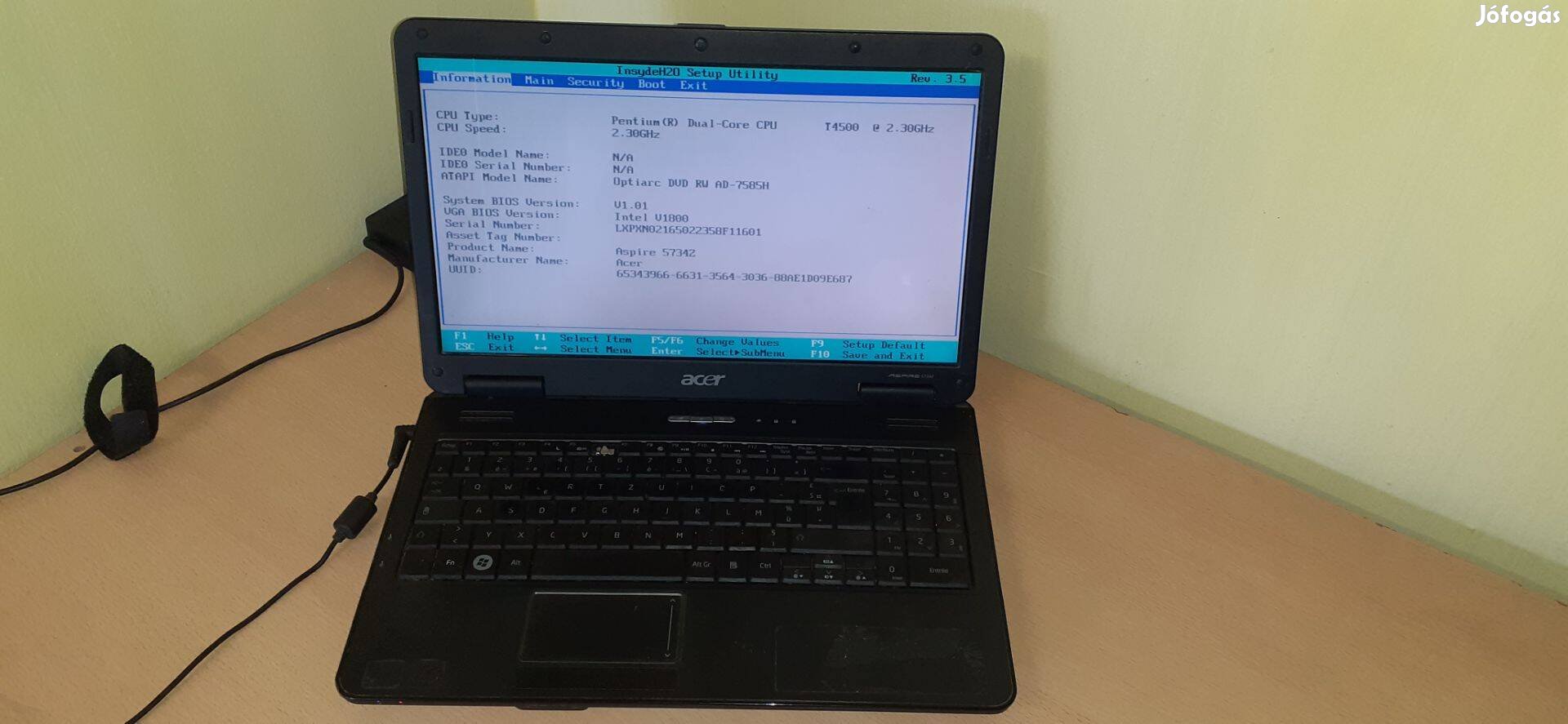 Acer Aspire 5734z Hiányos laptop