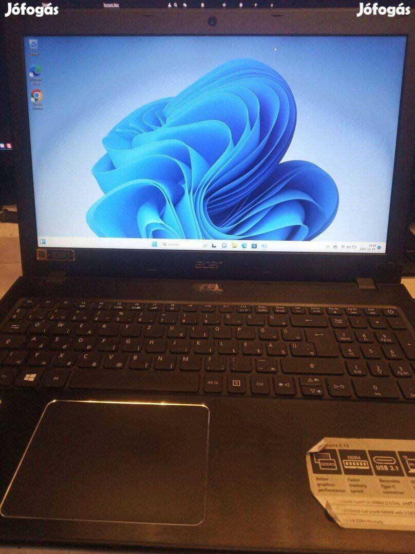 Acer Aspire E15 (E5-575G-36VF) 6-ik generácíós i3-as laptop