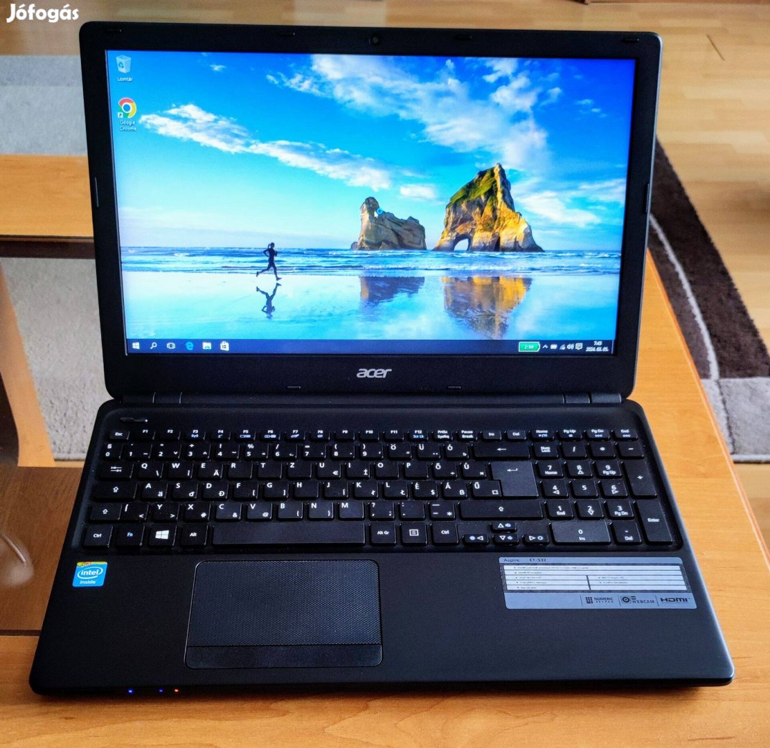 Acer Aspire E1-532 multimédiás laptop,wifi-kamera-HDMI-SSD, jó aksi!