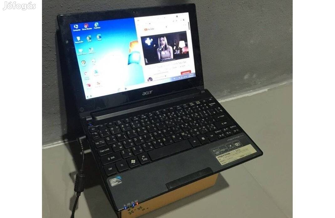 Acer Netbook, Windows 7, gyári töltő, memória: 1GB, winchester: 160 GB