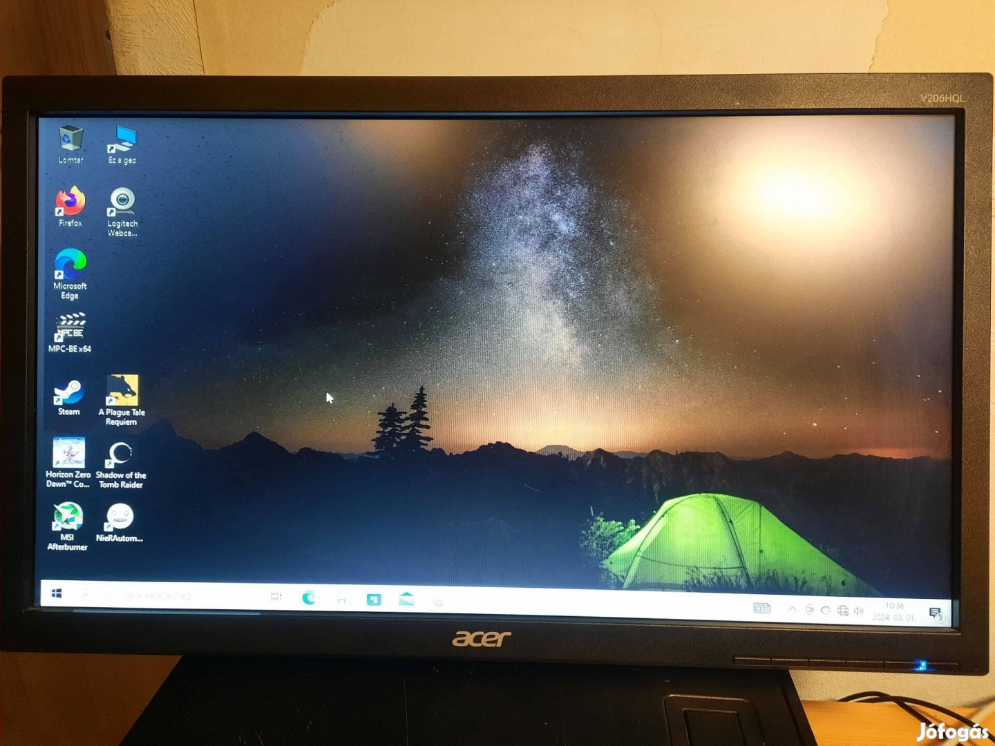 Acer V206Hql 19,5" monitor (Talp nélküli)
