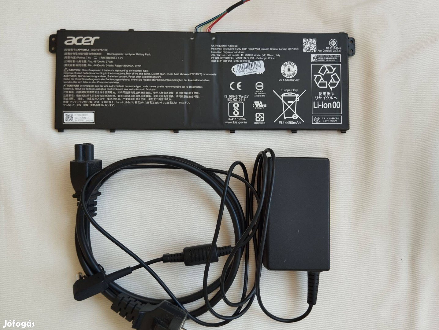 Acer laptop A315-42 tip akkumlátor és töltő eladó