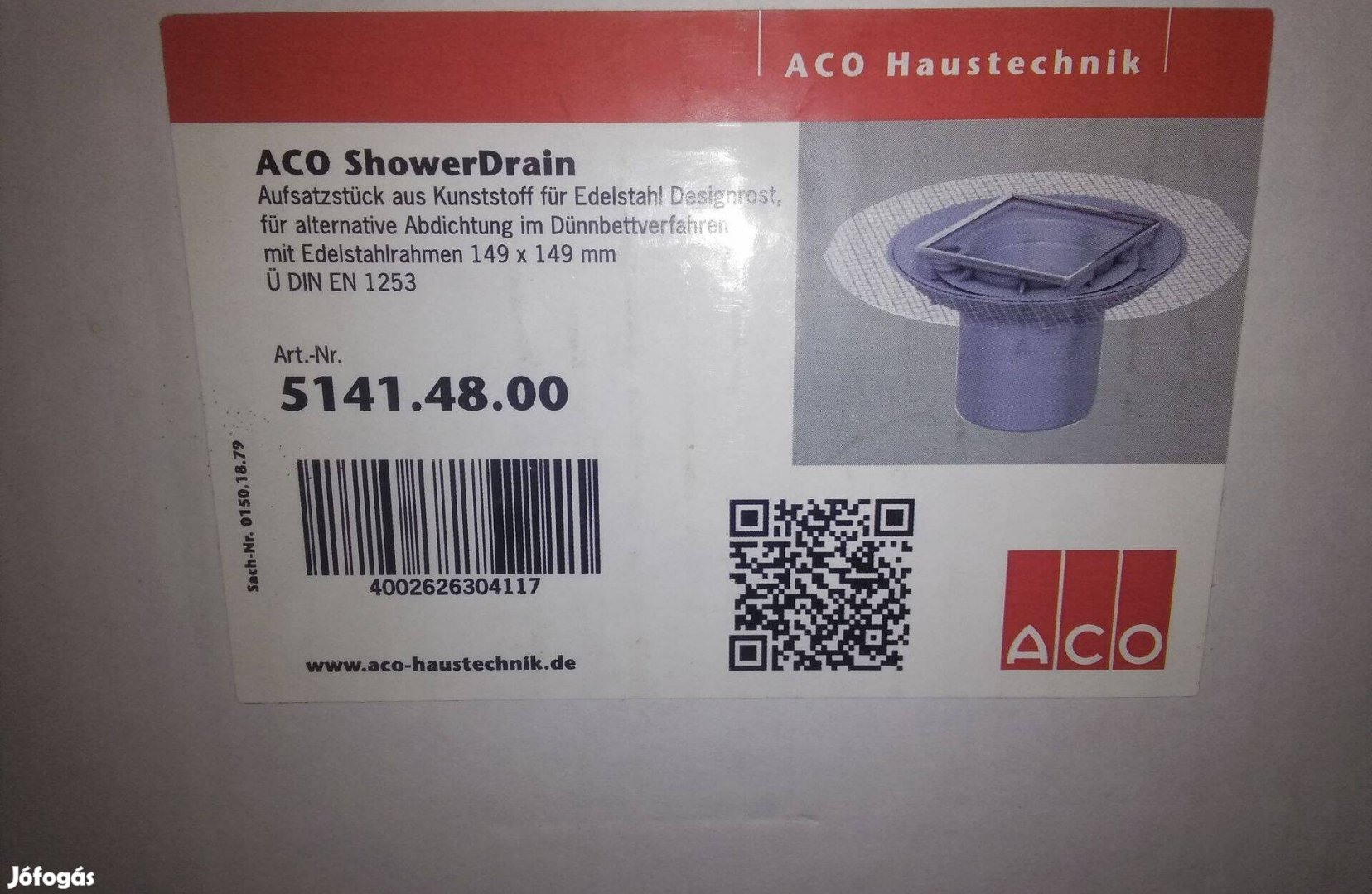 Aco szögletes padlóösszefolyó felsőrész Cr-Ni rácskerettel Eladó!