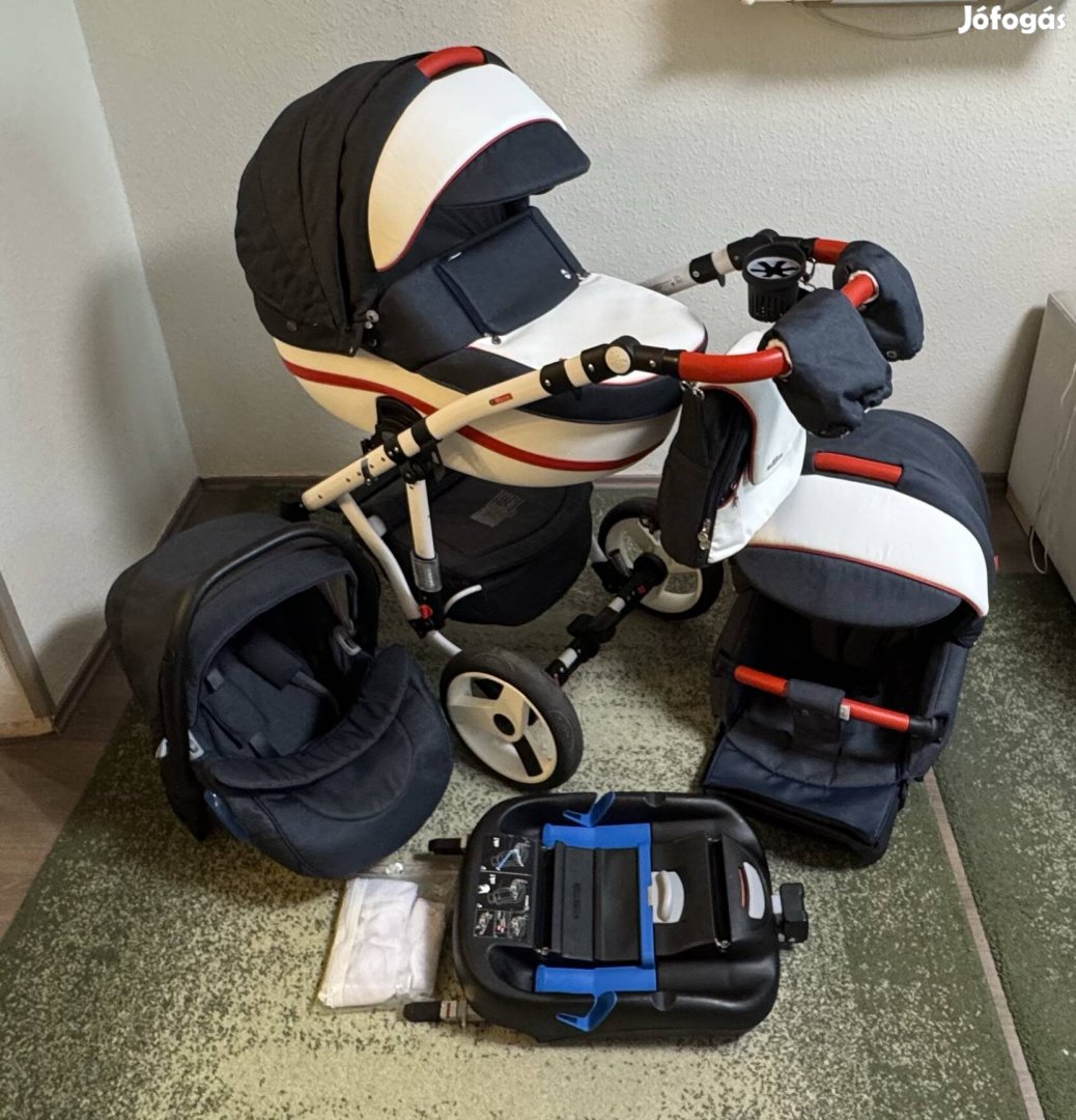 Adamex Vicco R1 (red-navy-blue) 3in1 minőségi babakocsi