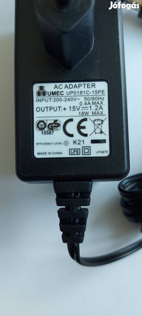 Adapter 15V 1,2A