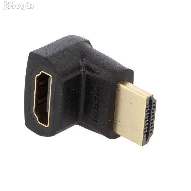 Adapter : HDMI / HDMI - Könyök / Sarok - 90 fok _