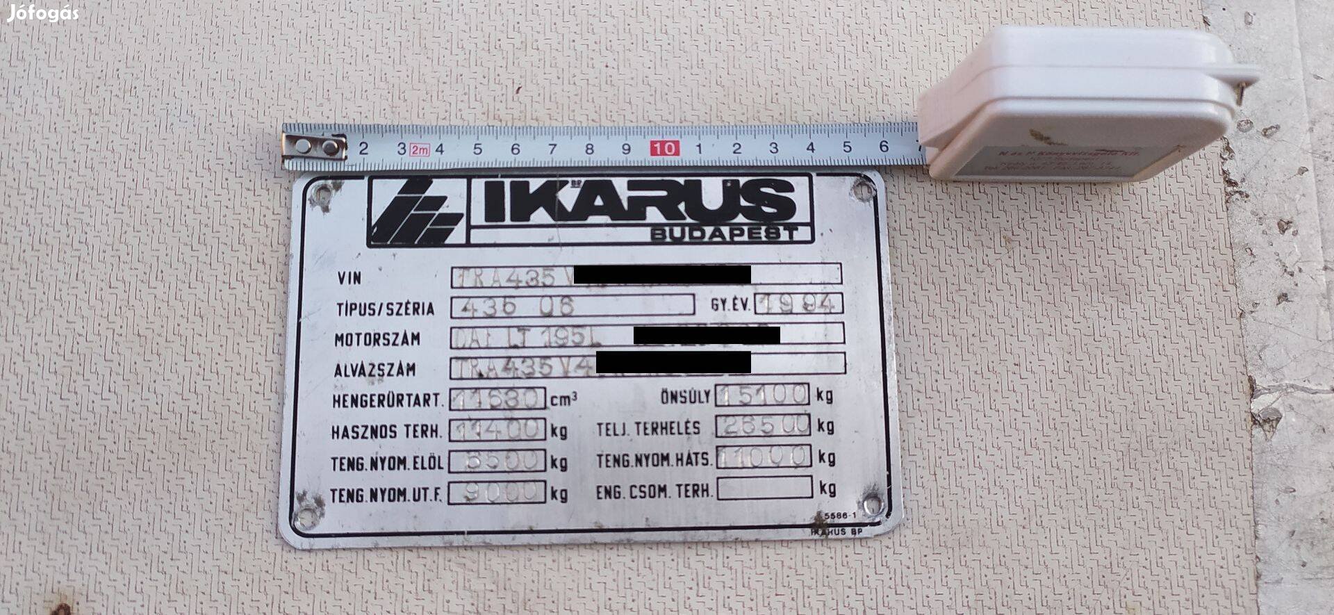 Adattábla szett Ikarus 435 alu logo felirat embléma busz bus