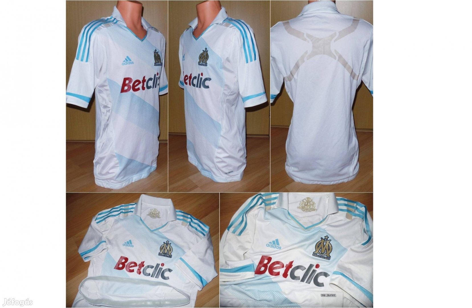 Adidas Olympique Marseille hazai Techfit Player Issue mez / 2011