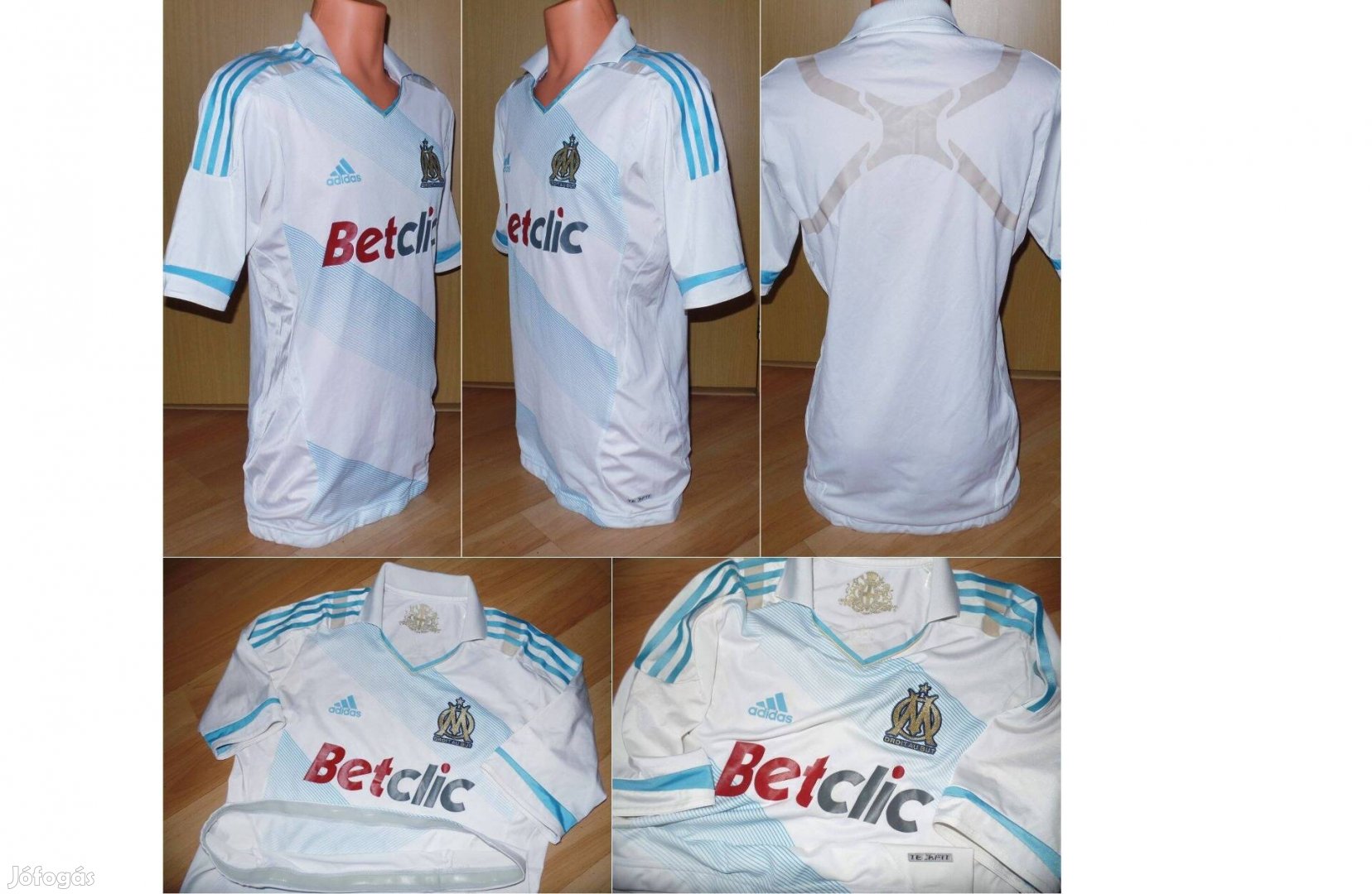 Adidas Olympique Marseille hazai Techfit Player Issue mez / 2011