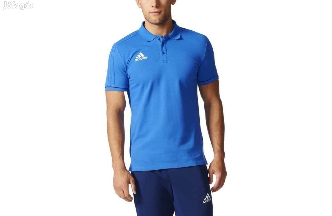 Adidas Tiro 17 férfi galléros póló kék, S, Új