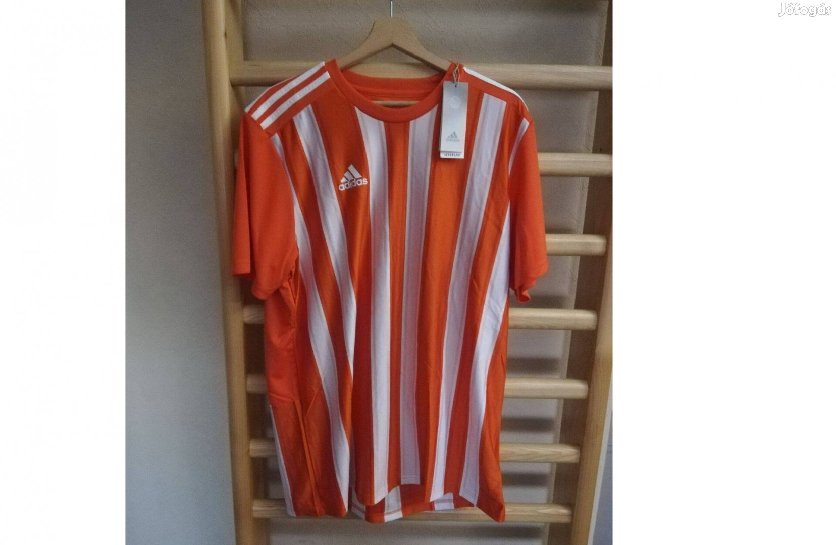 Adidas XL-es narancssárga-fehér csíkos vadonat új XL mez Aeroready