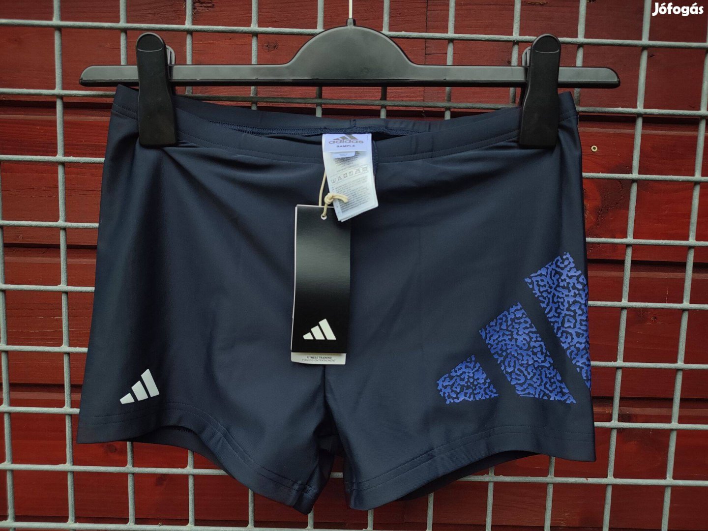 Adidas fekete kék logós boxer fürdőnadrág M (12.)