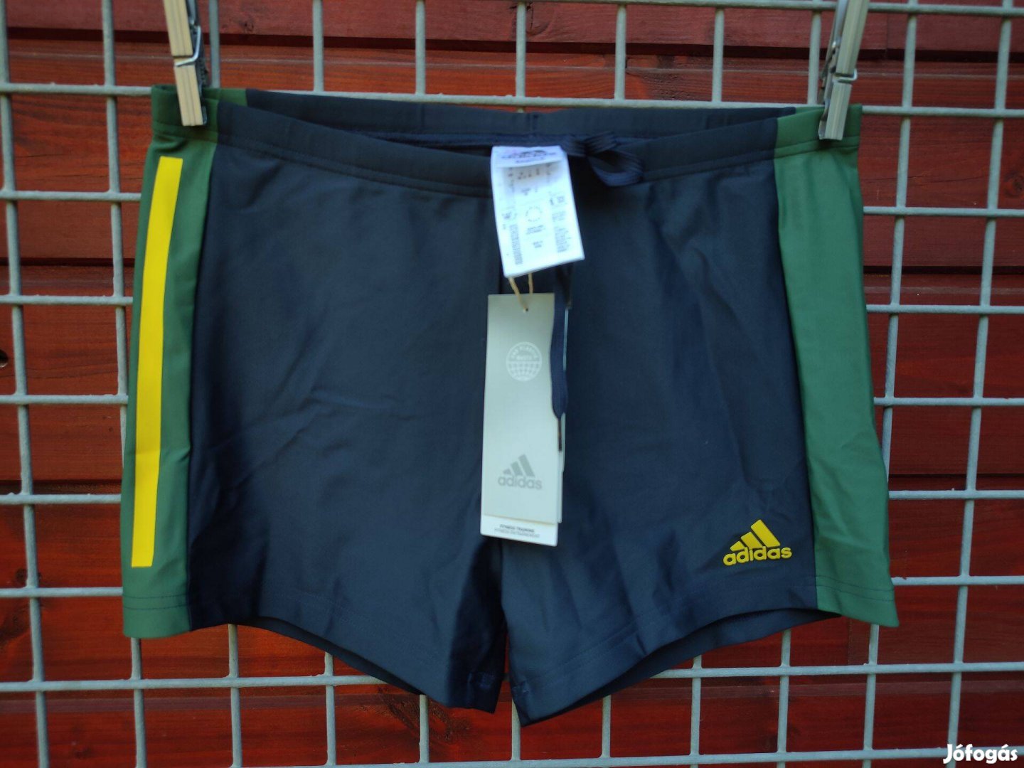 Adidas fekete zöld sárga boxer fürdőnadrág M-es (06.)