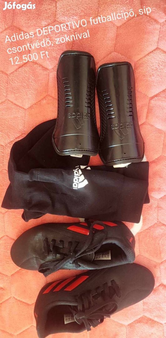 Adidas focicipő+zokni+sípcsontvédő szett