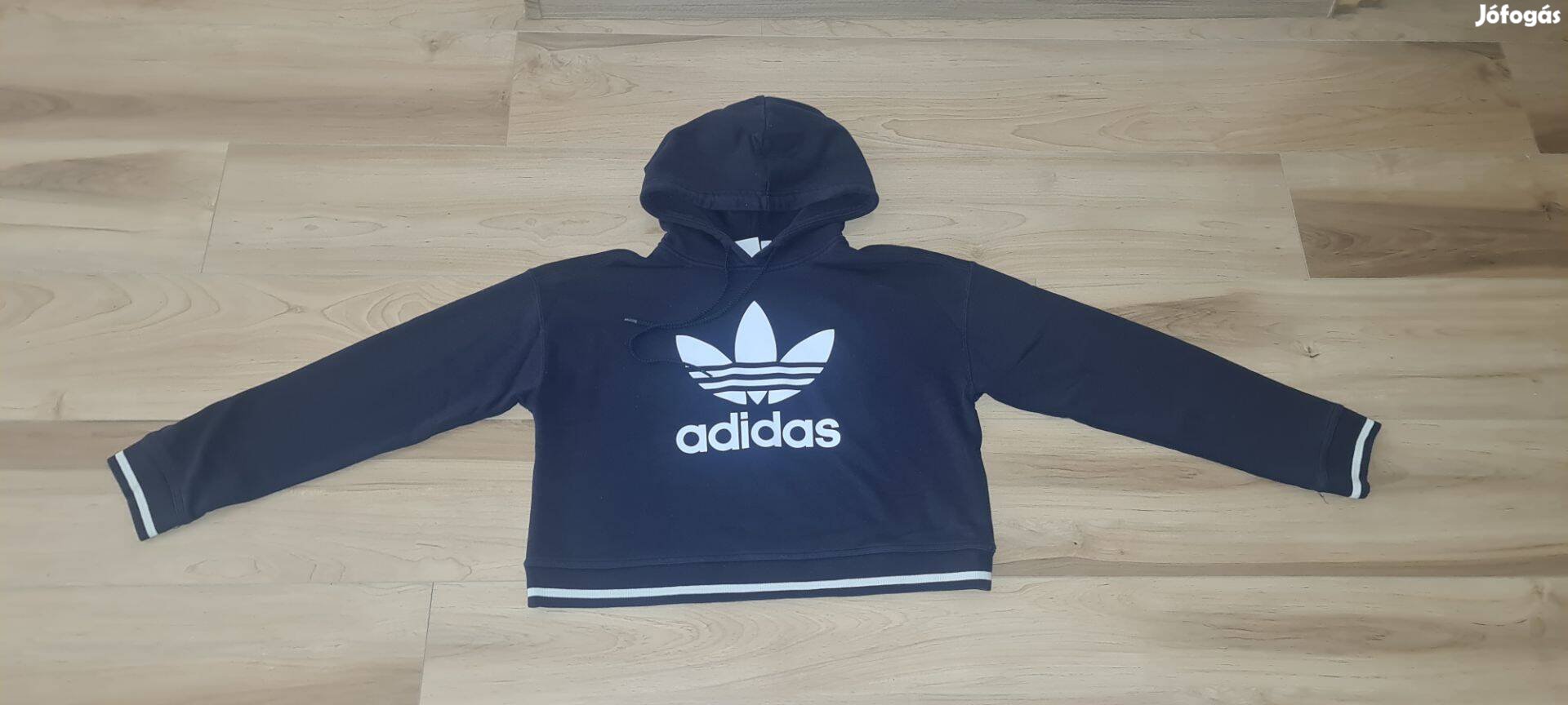 Adidas kapucnis meleg s.kék pulóver 36 XS-S