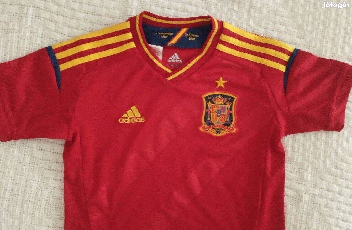 Adidas márkás spanyol válogatott piros gyerek mez új állapotban eladó